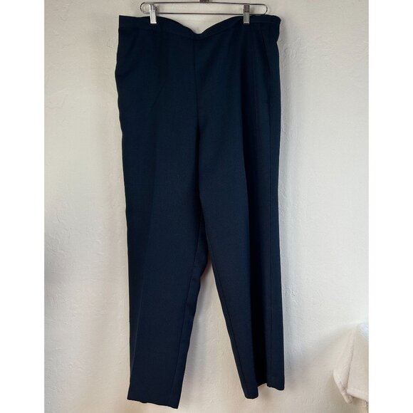 Alfred Dunner Womens Navy Elastic Waist Straight leg Trousers Pants Size 18 New - Picture 1 of 8